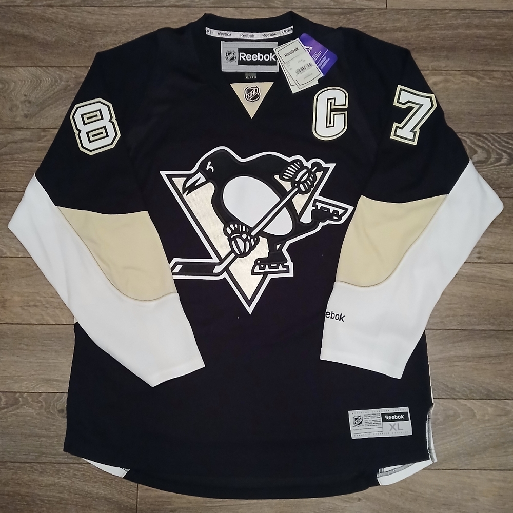 BNWT Adult XL Sidney Crosby Reebok Premier Pittsburgh Penguins NHL Hockey Jersey